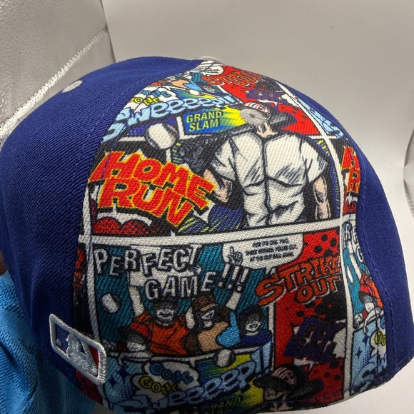 New Era 59FIFTY Los Angeles Dodgers Comic Book Panel Fitted Hat Size 7 Blue Grey - Picture 4 of 6